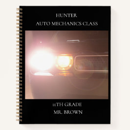 2013 Black Muscle Car Lights School Sports Car Notizblock