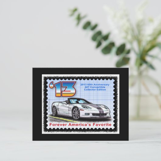 2013 Corvette 60th Anniversary Convertible Postkarte (Stehend Vorderseite)