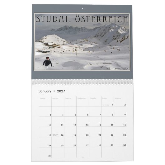 2013 europäische Alpen Kalender (Jan 2027)