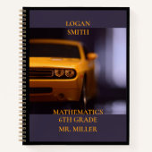 2013 Gelbes Muskelwagen Custom School Klassenzimme Notizblock (Vorderseite)