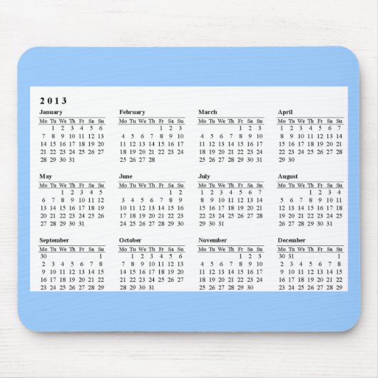 2013 Kalender Mousepad (Vorne)