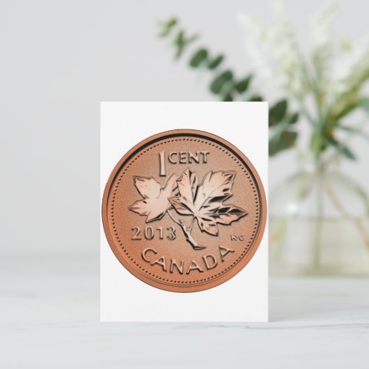2013 Kanadischer Penny Postkarte (Stehend Vorderseite)