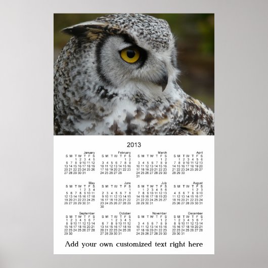 2013 Mauerplakat OWL Profil Foto Jährlicher Kalend Poster (Vorne)