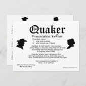 2013 Mini Calendar Definition of a Quaker Postkarte (Vorne/Hinten)