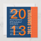 2013 oder irgendein Jahr-Abschluss blaues und Einladung (Vorderseite)