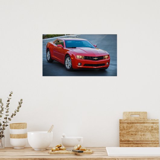 2013 Red Chevrolet Camaro Poster (Küche)