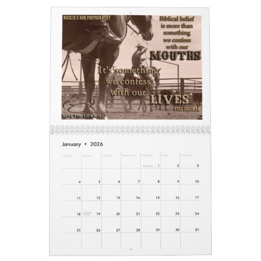 2013 retten Sie den Cowboy-Kalender Kalender (Jan 2026)