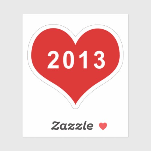 2013 Rotes Liebe Herz Vinyl Sticker (Blatt)