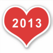 2013 Rotes Liebe Herz Vinyl Sticker (Vorderseite)
