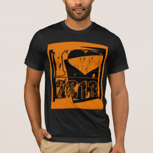 2013 - Schwarz/Orange Vintag - T - Shirt