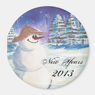 2013 Snowman Art Magnet