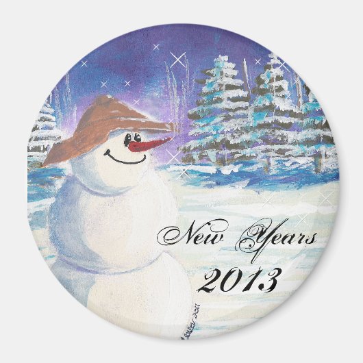 2013 Snowman Art Magnet (Vorne)
