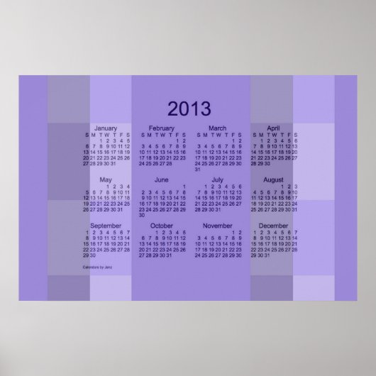 2013 Wandkalender Poster (Vorne)