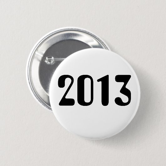 2013 Weiß-Knopf mit schwarzer Beschriftung Button (Vorne & Hinten)