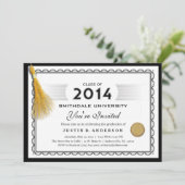 2014 Diploma Abschluss Einladung mit Gold Tassel (Stehend Vorderseite)