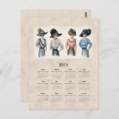 2014 Edwardian Fashion Pocket Calendar Postkarte (Vorne/Hinten)