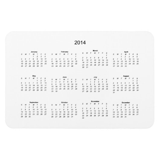 2014 Erstellen Sie Ihren eigenen Kalender Magnet (Horizontal)