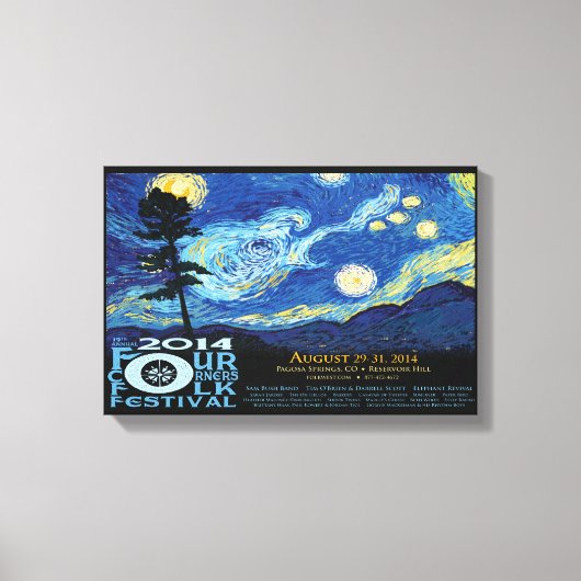 2014 Four Corners Folk Festival Poster Leinwanddruck (Vorderseite)