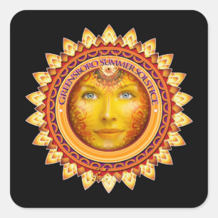 2014 Greensboro Summer Solstice Festival Souvenir Quadratischer Aufkleber