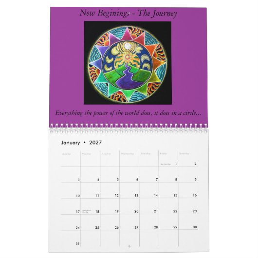 2014 heiliger Kreis-Mandala-Kunst-Kalender Kalender (Jan 2027)