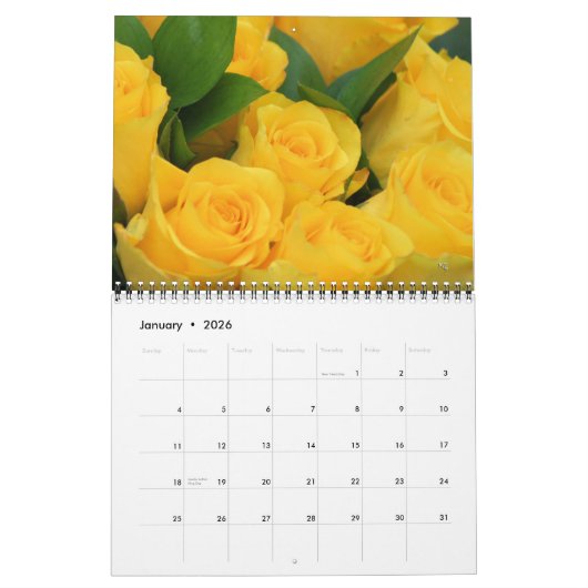 2014 Kalender der Gelben Rosen - JAHR nach Bedarf (Jan 2026)