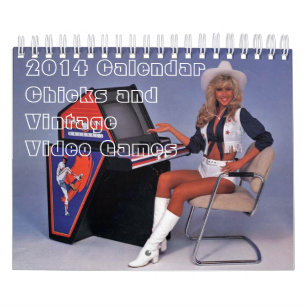 2014 Kalender: Küken und Vintage-Arcade-Spiele Kalender