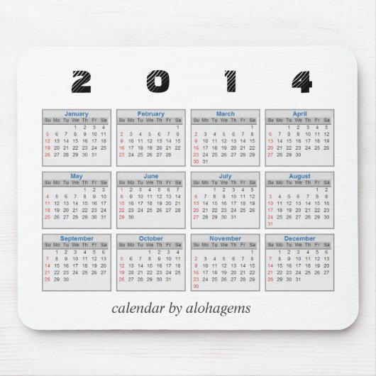 2014 Kalender Mousepad (Vorne)