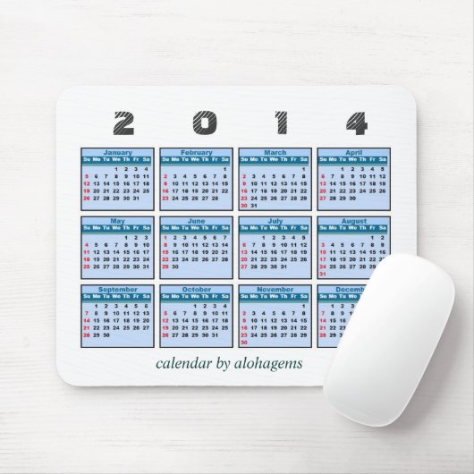 2014 Kalender Mousepad (Mit Mouse)