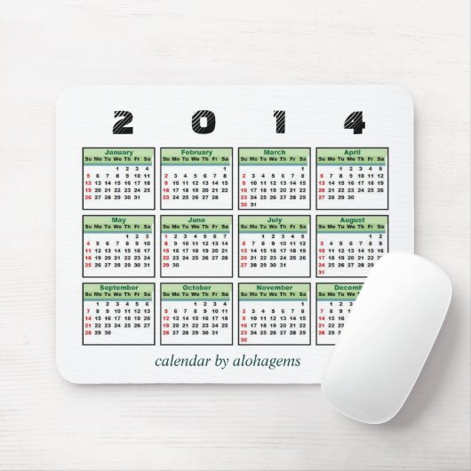2014 Kalender Mousepad (Mit Mouse)