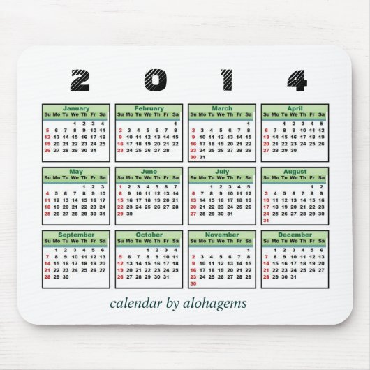 2014 Kalender Mousepad (Vorne)