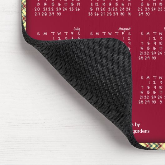 2014 Kalender Mousepad-Tartan Blaue Himbeere Mousepad (Ecke)