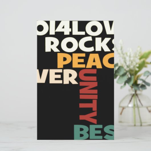 2014 Liebe Rocks Peace Art Print Briefpapier (Stehend Vorderseite)