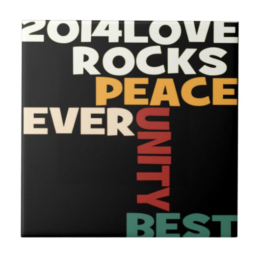 2014 Liebe Rocks Peace Art Print Fliese (Vorderseite)