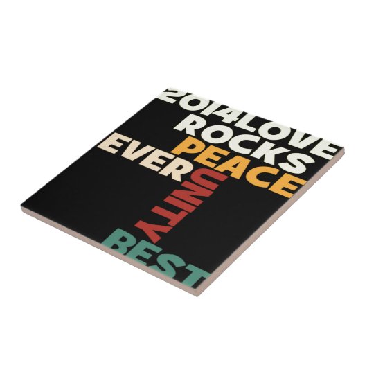 2014 Liebe Rocks Peace Art Print Fliese (Seite)