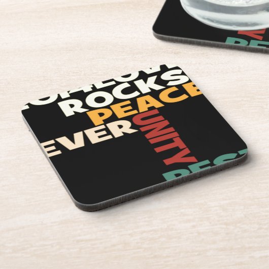 2014 Liebe Rocks Peace Art Print Getränkeuntersetzer (Linke Seite)