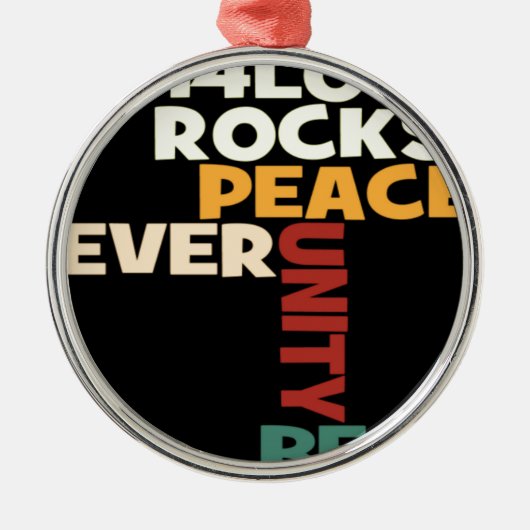 2014 Liebe Rocks Peace Art Print Ornament Aus Metall (Vorne)
