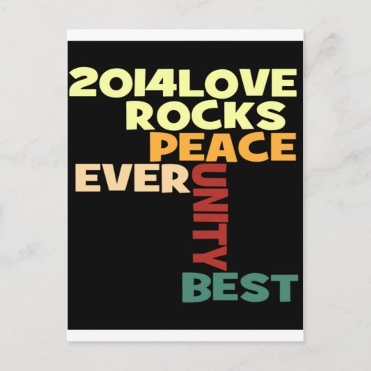 2014 Liebe Rocks Peace Art Print Postkarte (Vorderseite)