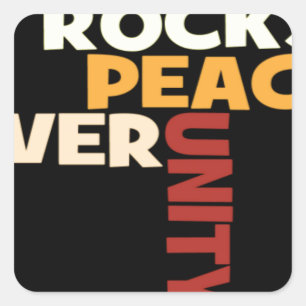 2014 Liebe Rocks Peace Art Print Quadratischer Aufkleber