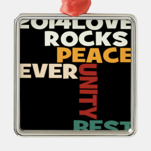 2014 Liebe Rocks Peace Art Print Silbernes Ornament