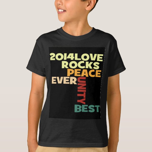 2014 Liebe Rocks Peace Art Print T-Shirt (Vorderseite)