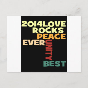 2014 Love Rocks Peace Kunstprint Postkarte