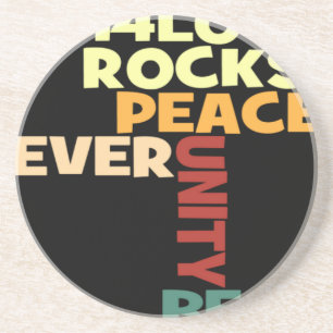 2014 Love Rocks Peace Kunstprint Sandstein Untersetzer