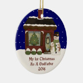 2014 mein 1. Weihnachten als Pate Keramik Ornament (Rechts)