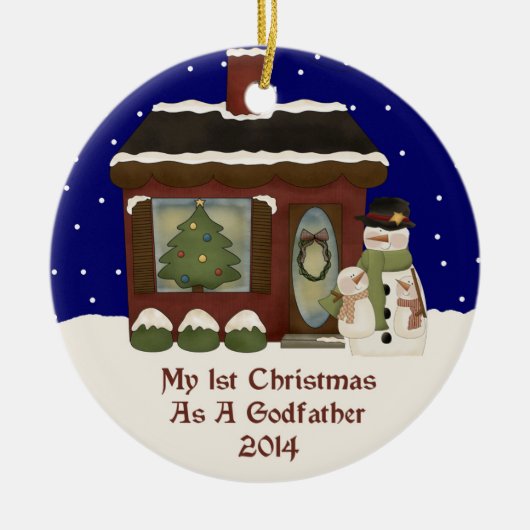 2014 mein 1. Weihnachten als Pate Keramik Ornament (Vorne)