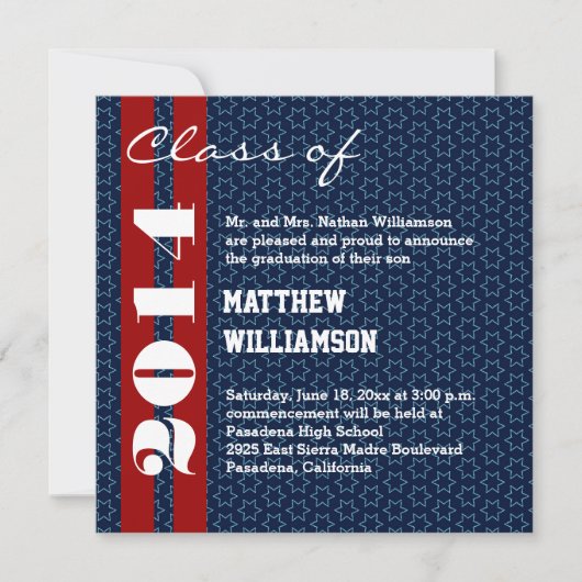 2014 oder jedes Jahr Red White Blue Abschluss V02 Ankündigung (Vorderseite)