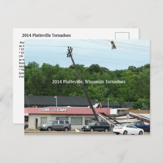 2014 Platteville, Tornadoes Memorabilia Postcard Postkarte (Vorne/Hinten)