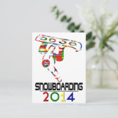 2014: Snowboarden Postkarte (Stehend Vorderseite)