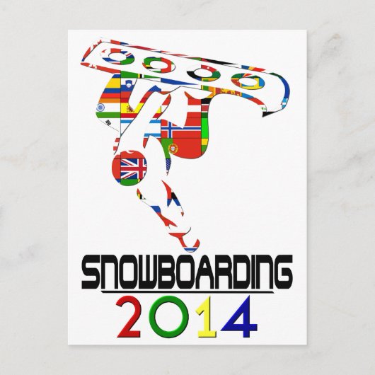 2014: Snowboarden Postkarte (Vorderseite)