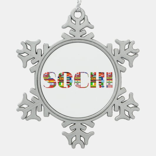 2014: Sochi Schneeflocken Zinn-Ornament (Vorderseite)