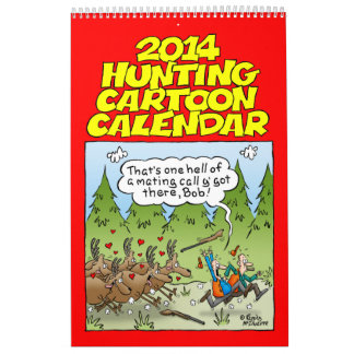 2014 unglaublich witzig Jagd-Cartoon-Kalender Kalender